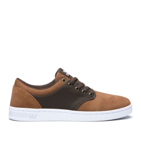 Supra CHINO COURT Lave Sneakers Dame Brune/Hvite | NO-84519